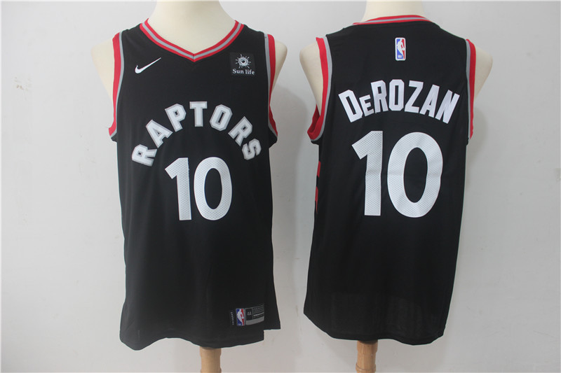 2019 Men Toronto Raptors 10 Derozan black Game Nike NBA Jerseys